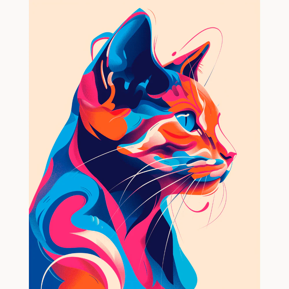 Colorful Feline Profile - Image 2