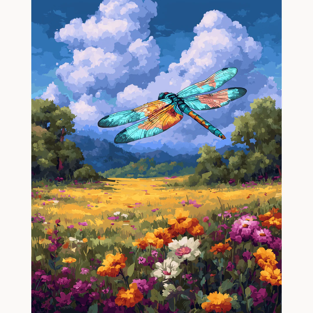 Dragonfly Flower Field - Image 2