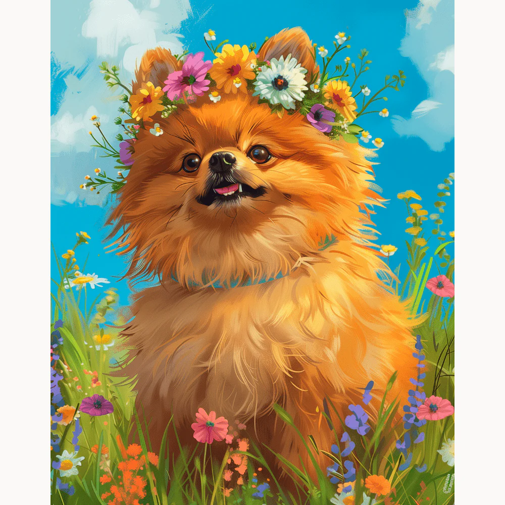 Flower Crown Pomeranian - Image 2