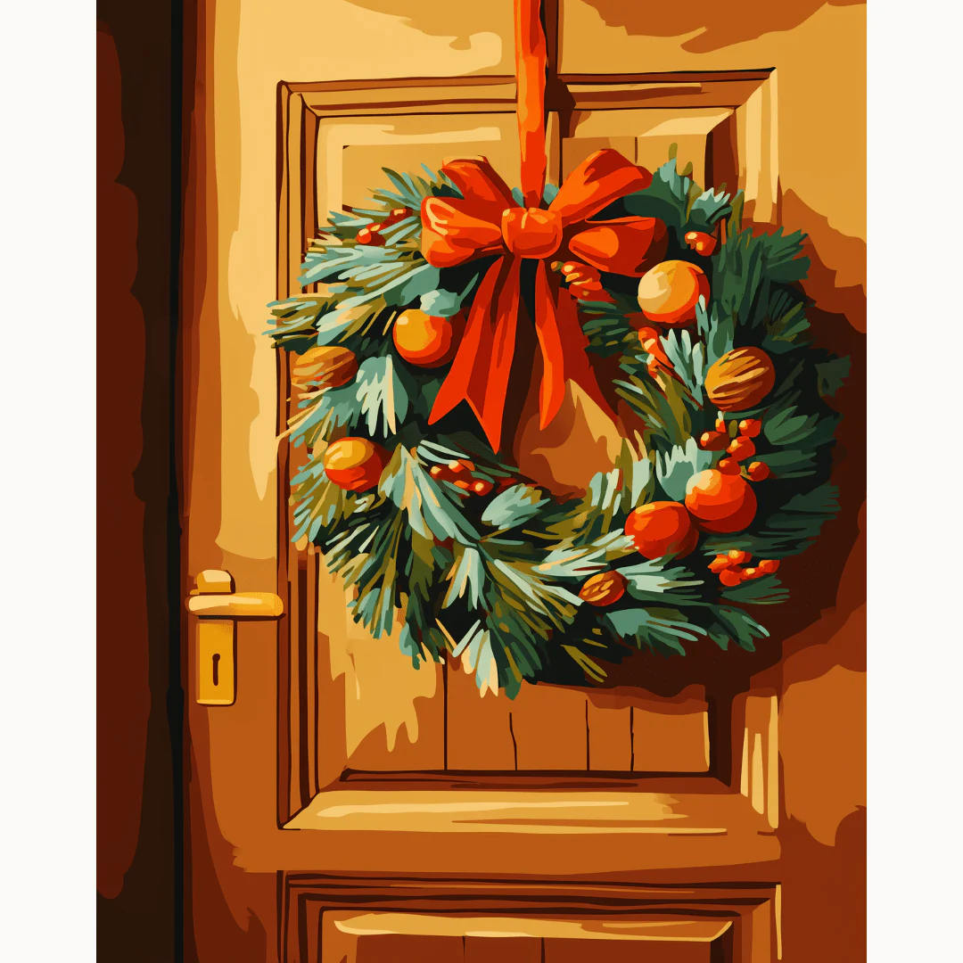 Red Bow Wreath - Image 2